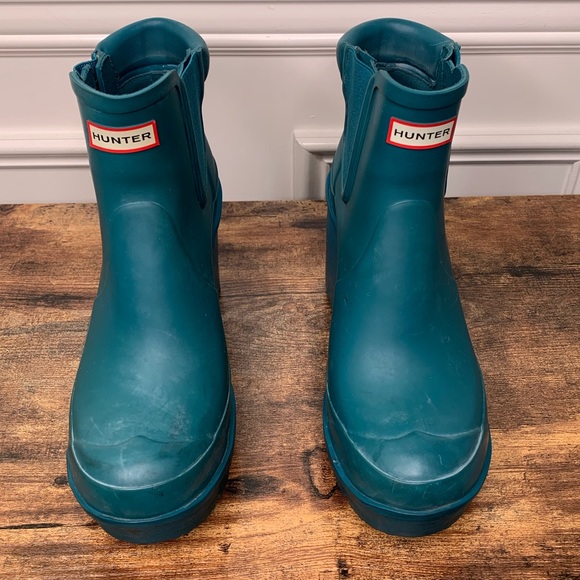 Hunter Original Block Heel Chelsea Rain Boots rare - Picture 2 of 7